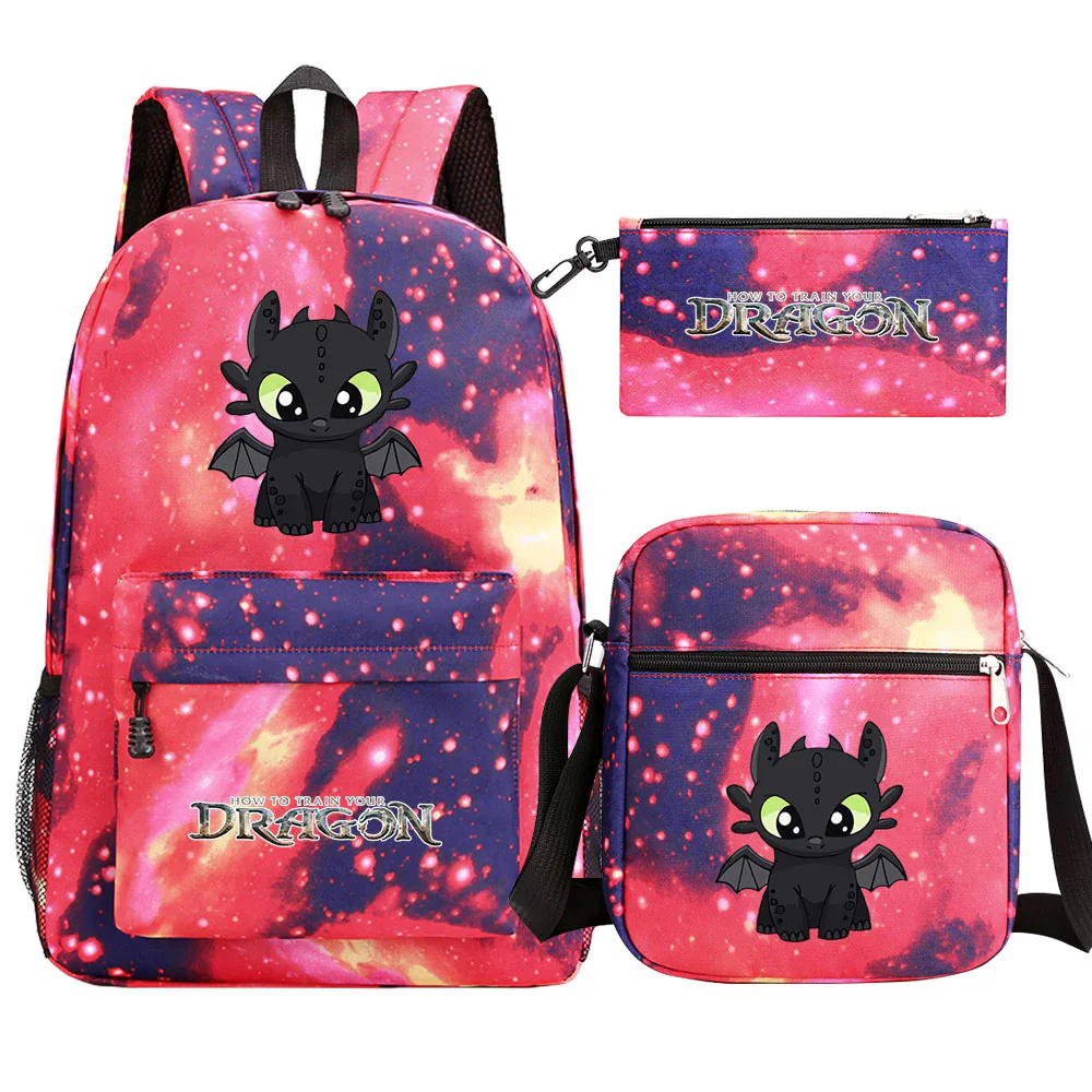 حقيبة ظهر مدرسية بدون أسنان Dragon Night Fury حقيب...