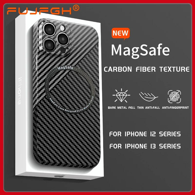 Original For Magsafe Magnetic Wireless Charging Case For iPhone 14 13 12 11 Pro Max Mini X Xs XR 7 8 Plus SE 2020 Acrylic Cover iphone 12 pro max leather case