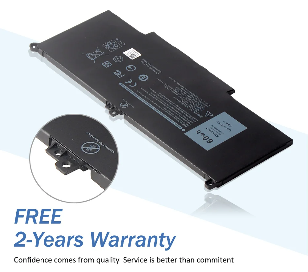 Dell Latitude F3YGT DJ1J0 60WH Laptop Battery - Compatible with Latitude 12 13 14 Series E7280 E7290 E7380 E7390 7280 7290 7380 7390 7480 7490 Description Image.This Product Can Be Found With The Tag Names Battery 60wh f3ygt, Battery dell latitud, Dell battery type f3ygt, Dell dj1j0 battery, F3ygt laptop battery