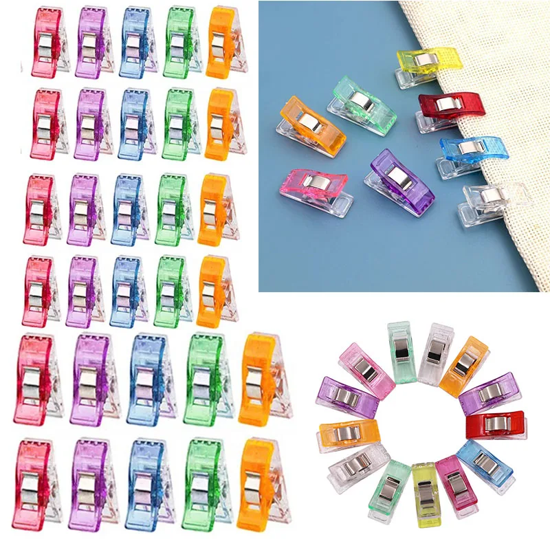 

50pcs/set Sewing Clips Plastic DIY Crafting Crocheting Knitting Clothing Clips Assorted Colors Craft Securing Quilting Clip