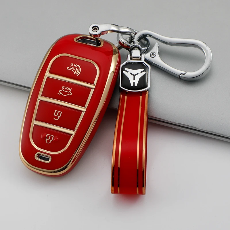 4/5/7 Buttons TPU Car Key Cover for Hyundai Santa Fe Tucson NEXO NX4 Atos Solaris Prime Auto Shell Fob Case Keychain key case key case cover car key shell