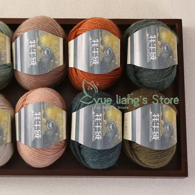 50g/roll Yak Cashmere Wool Cotton Yarn Knitting Cashmere Arm Cotton Blended Crochet Yarn Knitting Sweater Scarf Chunky Yarn 2
