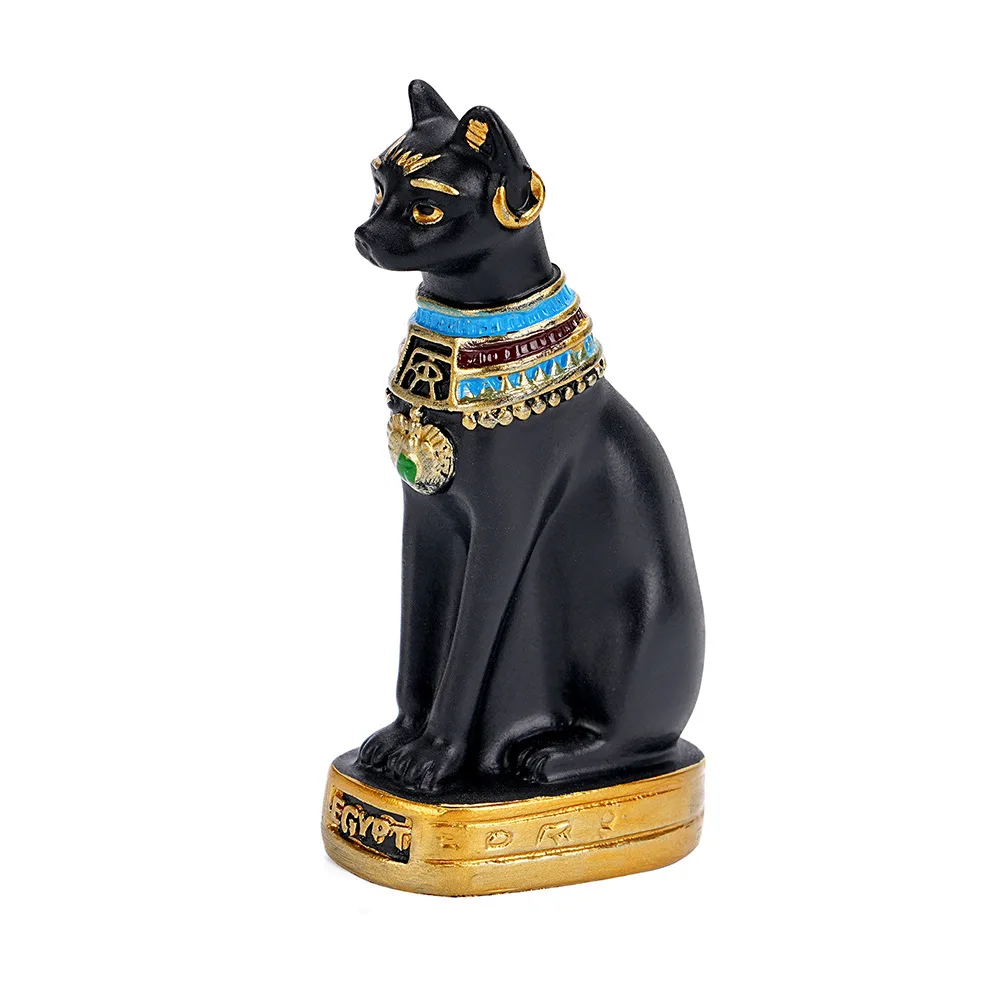 Antike Ägyptische Göttin Katze Harz-Ornament Bastet Handgefertigte Schreibtisch-Dekoration Museumssouvenir Geheimnisvolles Pharao-Geschenk – Detail 8
