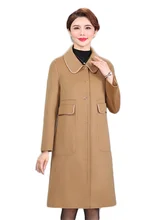 

Woolen Coat Women 2022 Autumn Winter New Fashion Middle Aged Mom Blends Coats Temperament Slim Wool Jackets Female Chic Clothing