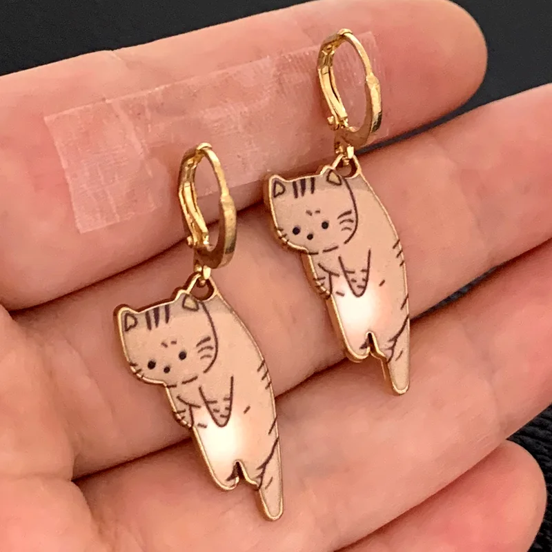 Cat Dangle Earrings