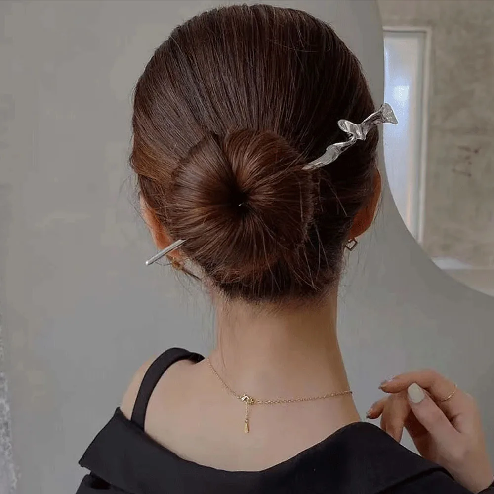 1 STÜCK Vintage Chinesischer Stil Metall Haarstab für Frauen Essstäbchen Haarschmuck Traditionelle Chinesische Haarnadel für besondere Anlässe – Detail 6