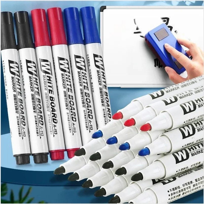 지울 수 있는 자기 화이트보드 마커 펜 교육용 칠판 마커 분필 유리 도자기 사무..
