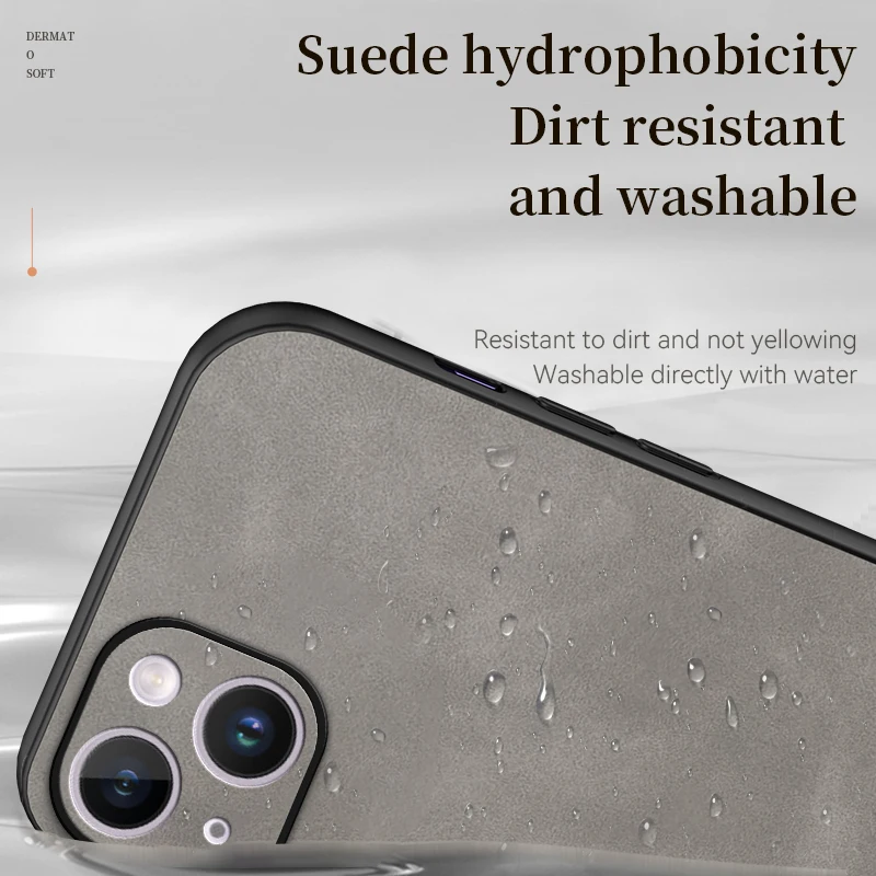 Custodia per telefono in pelle di agnello in pelle tinta unita retrò semplice per IPhone 15 14 13 12 11 Pro Max X XS XR MAX 14PLUS morbido silicone_voghion.com