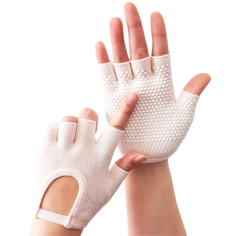 Women Breathable Thin Yoga Sports Glove Weightlifting Non Slip Gym Fitness Gloves Pilates Exercise Gloves 4