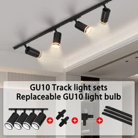 LED Track Light GU10 Ceiling Spot Light Fixture for Living Room Shop Kitchen Spotlight Track Lighting Rail Ceiling Lamp Sets 1