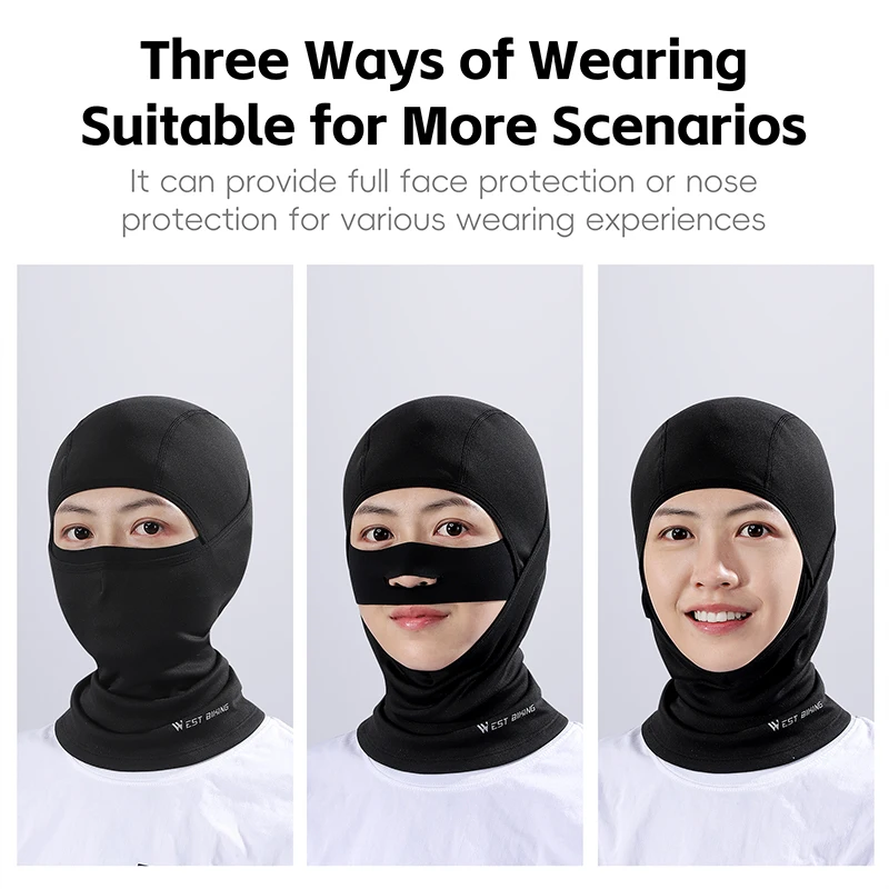 Cycling Face Masks WEST BIKING Winter Cycling Mask Thermal Keep Warm Windproof Cycling Face Mask Ski Breathable Fishing Skiing Hat Headwear
