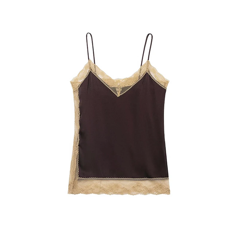 Women Lace Midi Skirts 2 Piece Sets 2025 New Chic Fashion Satin Lace Sling Top Women's Suits Sexy Elegant Woman Outfits