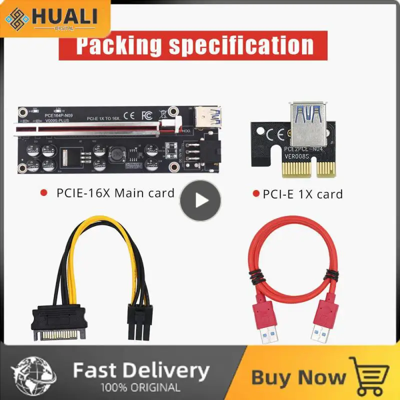 

Портативная видеокарта Plus Pcie 1x до 16x, безопасная стабильная видеокарта Pcie 1x до 16x, расширенный графический интерфейс Pci-e 1x 6p, больше черных портов
