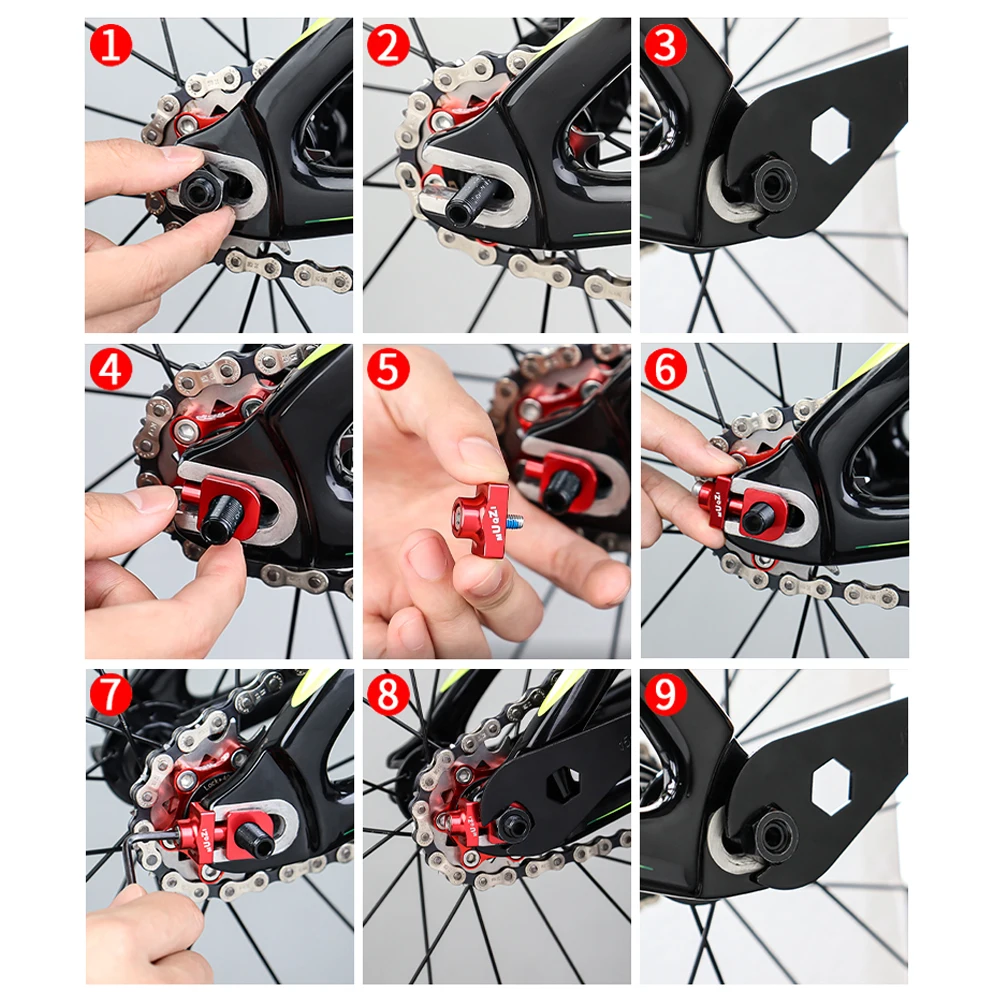 Bicycle Chain Adjuster Tensioner Fastener Single Speed Fixie Bike Chain Tension Guard Bolt Screw Cycling Accessories Adjuster