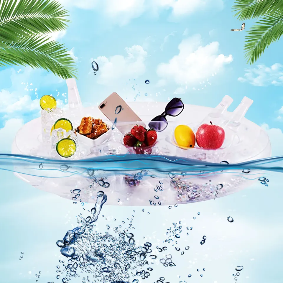 2 Portabottiglie Gonfiabili Per Piscina, Portabicchieri A Forma Di Animale E Palma, Per Feste In Spiaggia E Bambini, Accessori Estivi Simpatici - 2