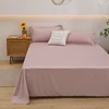Washed Cotton Flat Bed Sheet Solid Bed Cover Single Double Queen King Size Bedsheet Linens Soft Bedspread (Pillowcase Can Order) 4