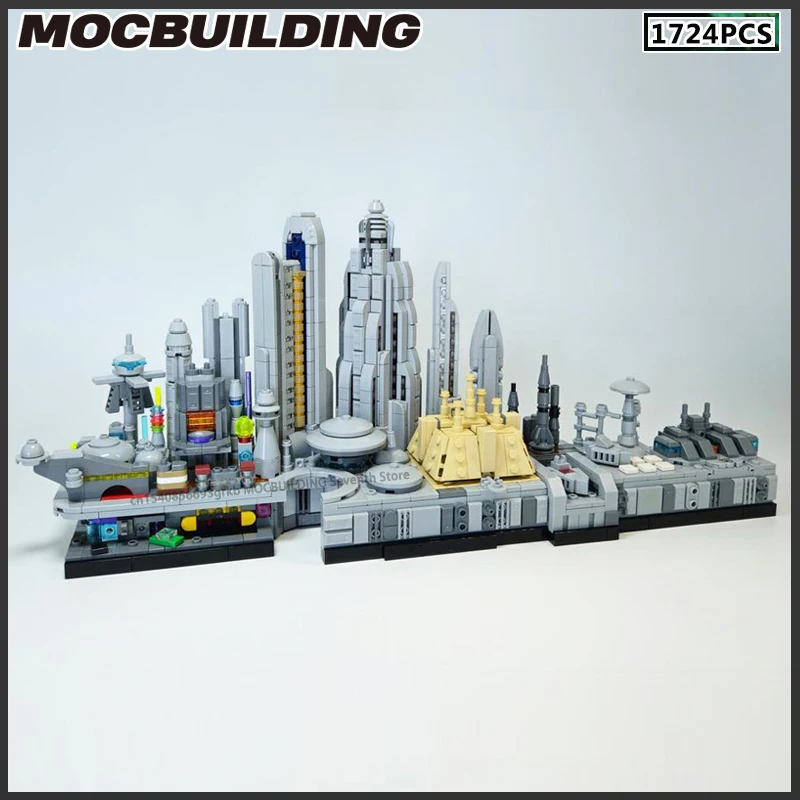 

MOC Space Movie Series Scene The Capital Architecture Skyline Model Building Blocks DIY Bricks Assemble Toys Collection Gifts