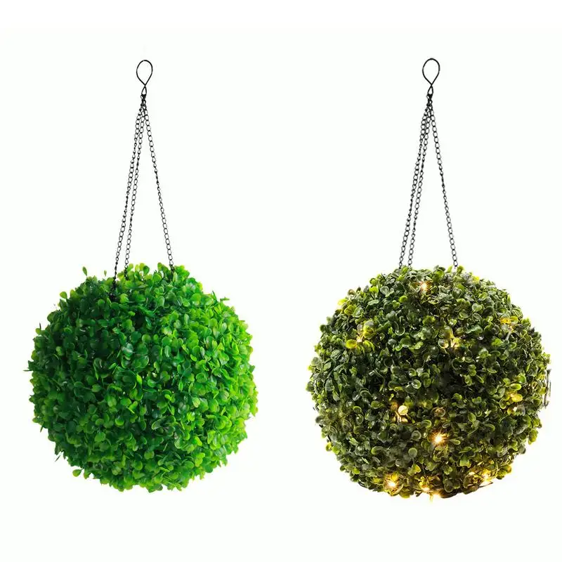 

7 Meters Iron Wire Ball Artificial Plant Topiary Ball Faux Garden Courtyard Wedding Home Outdoor Vine Wedding Decoration