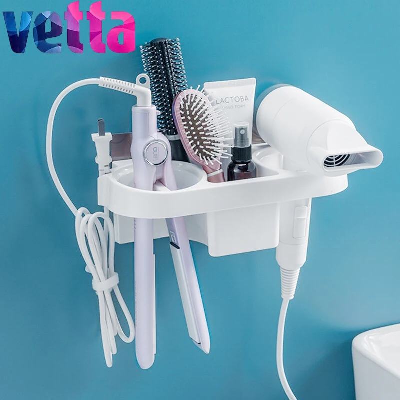 Vetta Porta Asciugacapelli Scatola Portaoggetti Mensola In Ferro Arricciacapelli Per Organizer Da Bagno Scaffale Portaoggetti Accessori Da Bagno Set C