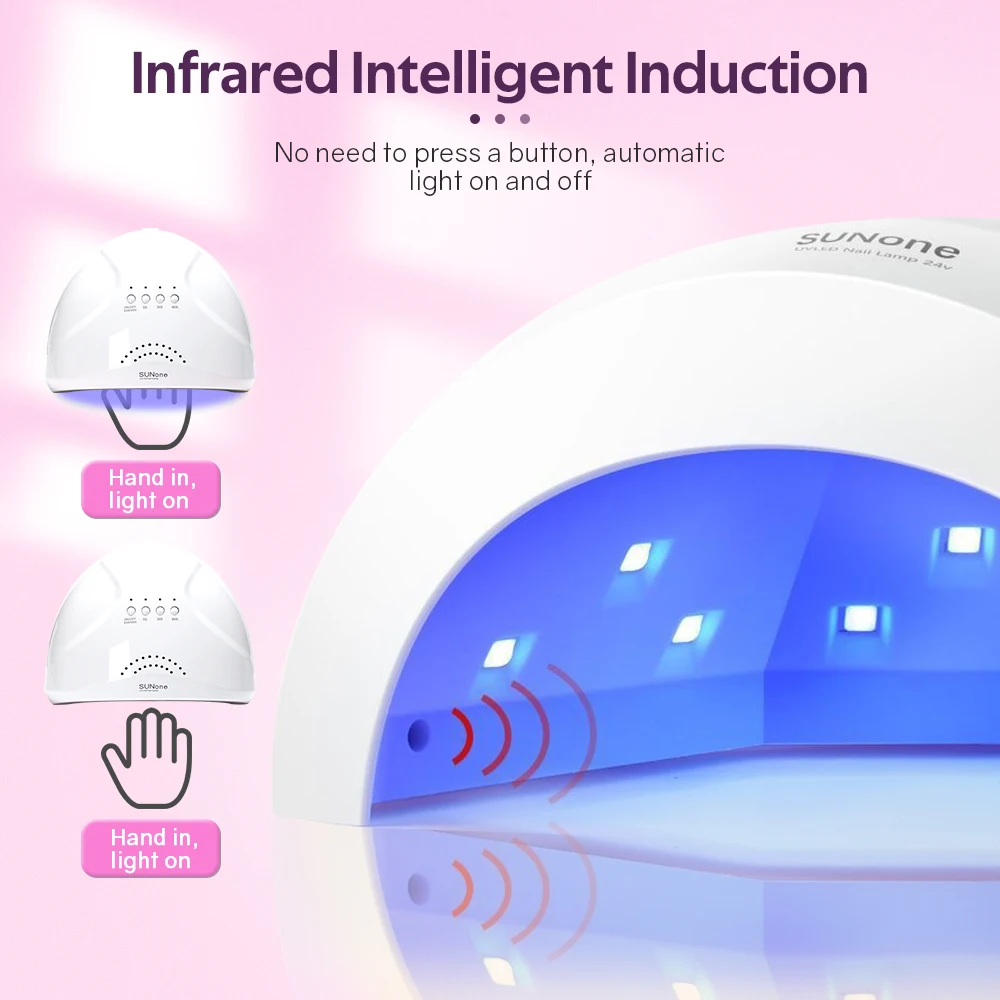 Nail Lamp 48W UV LED Nail Lamp Professional Gel Polish Drying Lamp with 3 Timer Settings 30 Beads Detachable Tray for Home Manicure Salon