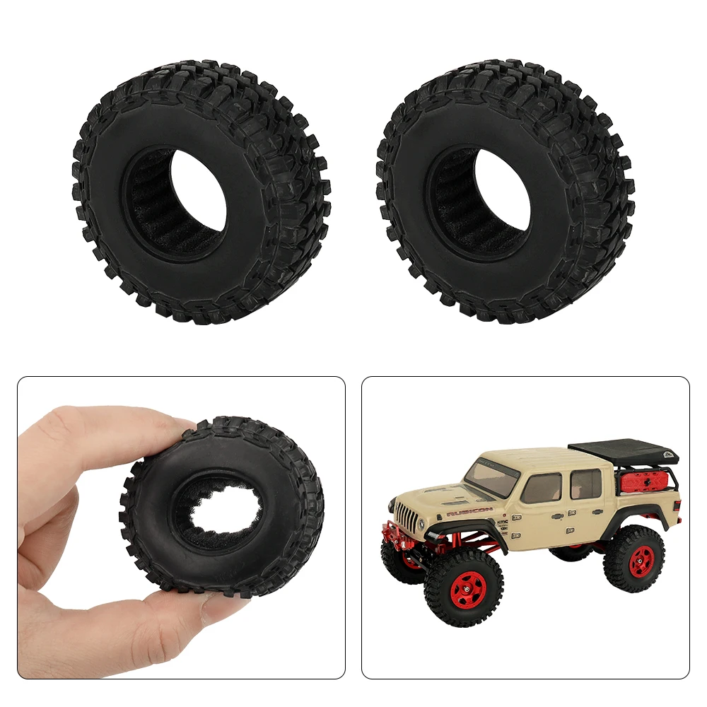Lot De 4 Jantes Et Pneus En Caoutchouc De 12 Mm Pour Voiture Tout Terrain Rc 110~p130294562