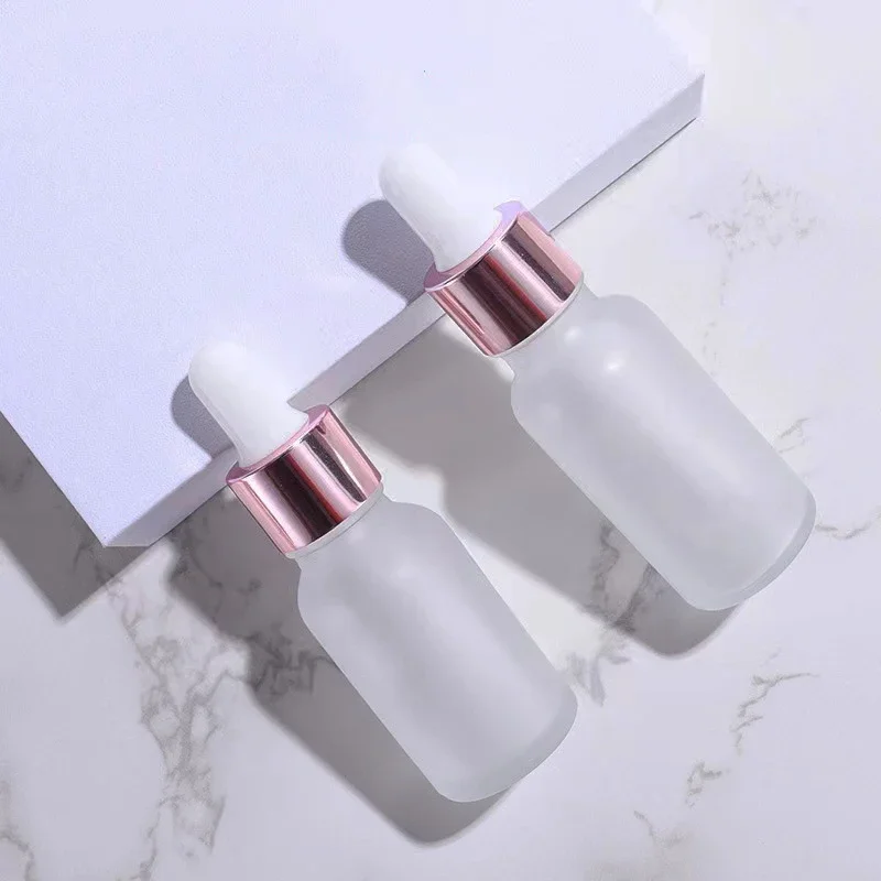10/20pcs 30ml 화장품 디스펜스 병 30ml 핑크 빈 에센셜 오일 유리 Dropper 에센스 병 피펫 Dropper 병