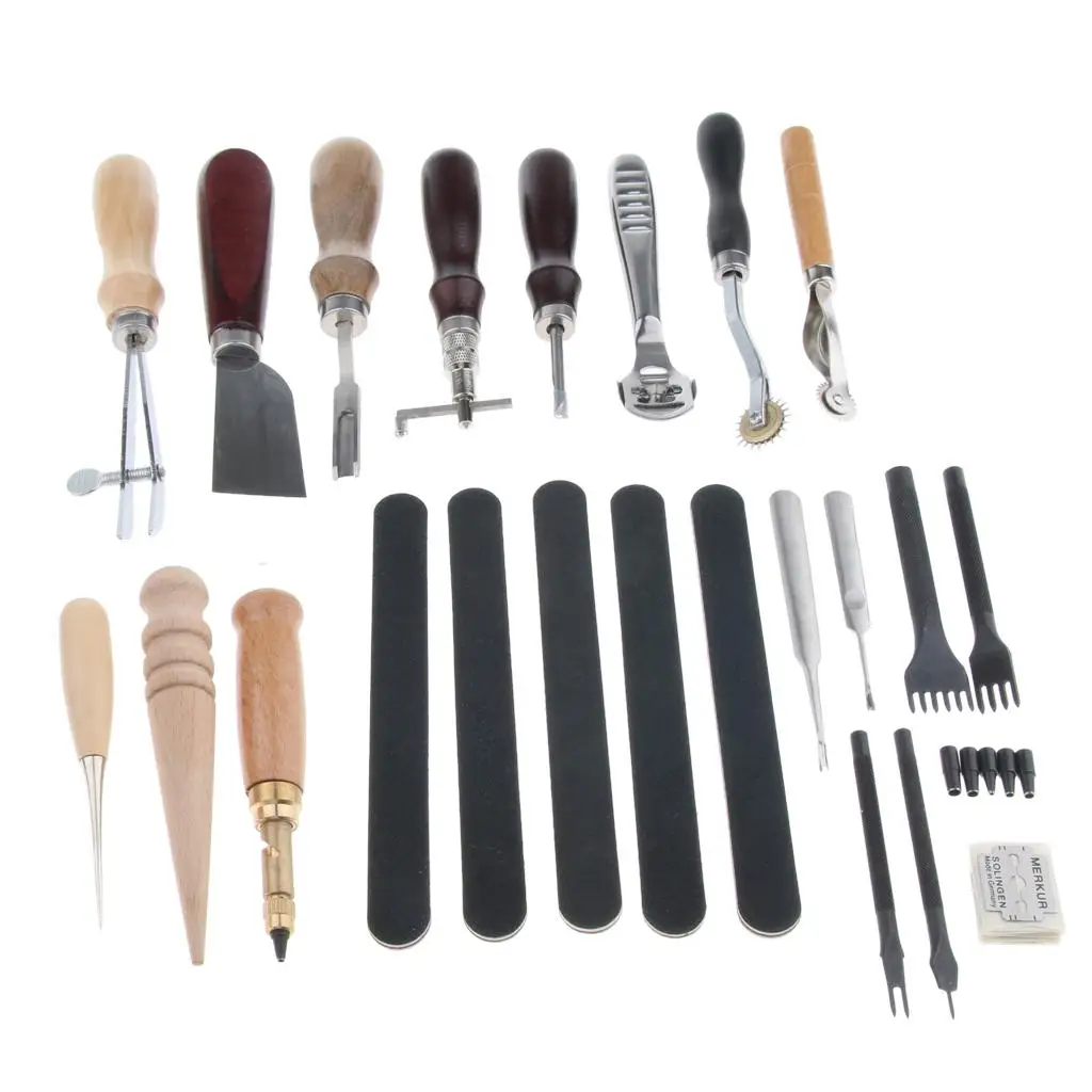 18PCS/SET Leather And Supplies Hand Stitching Groover Accessory