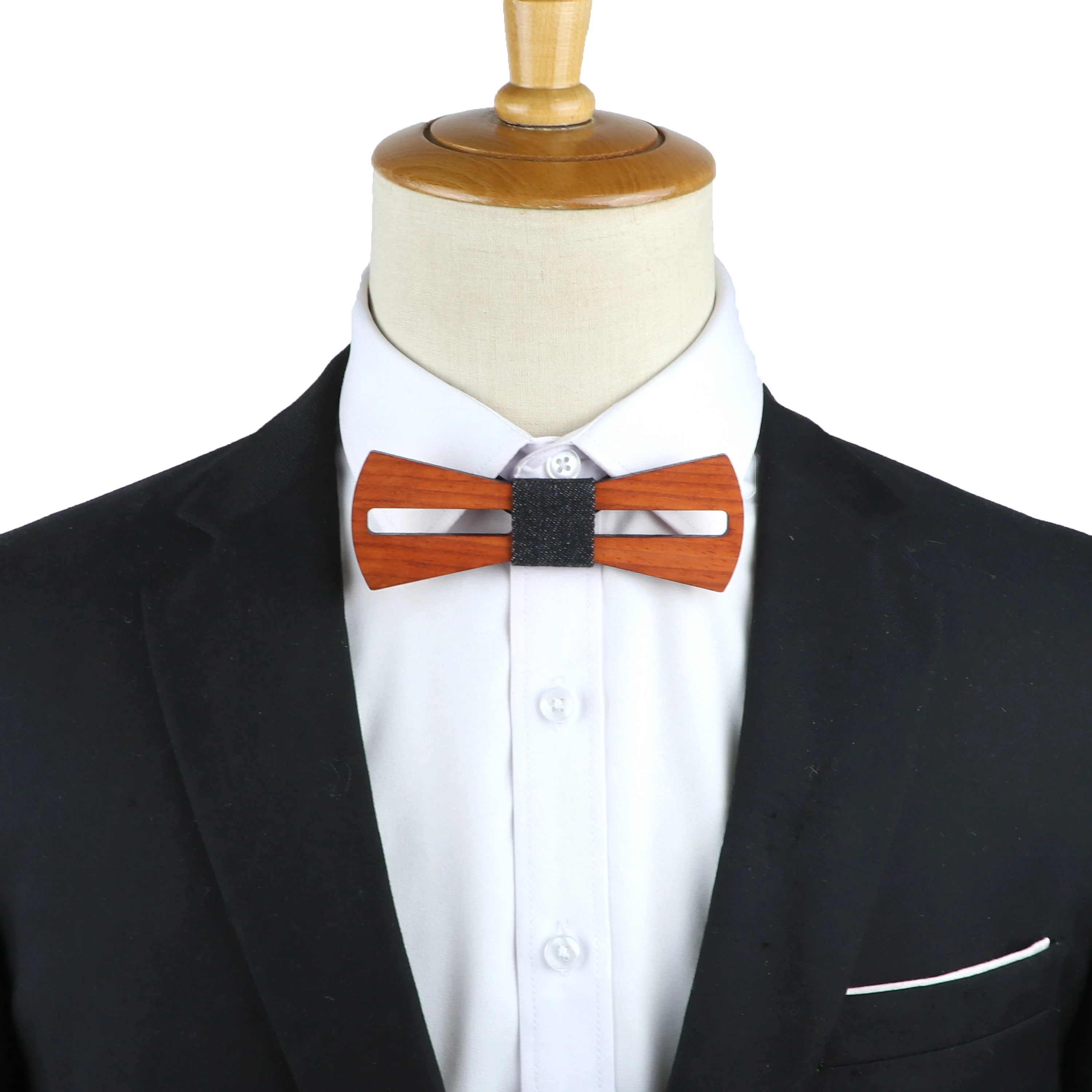 Vintage Wooden Bow Tie Men Unisex Hollow Out Butterflies Carved Retro Wooden Neck Ties Adjustable Strap Bowtie Bowknots Slim