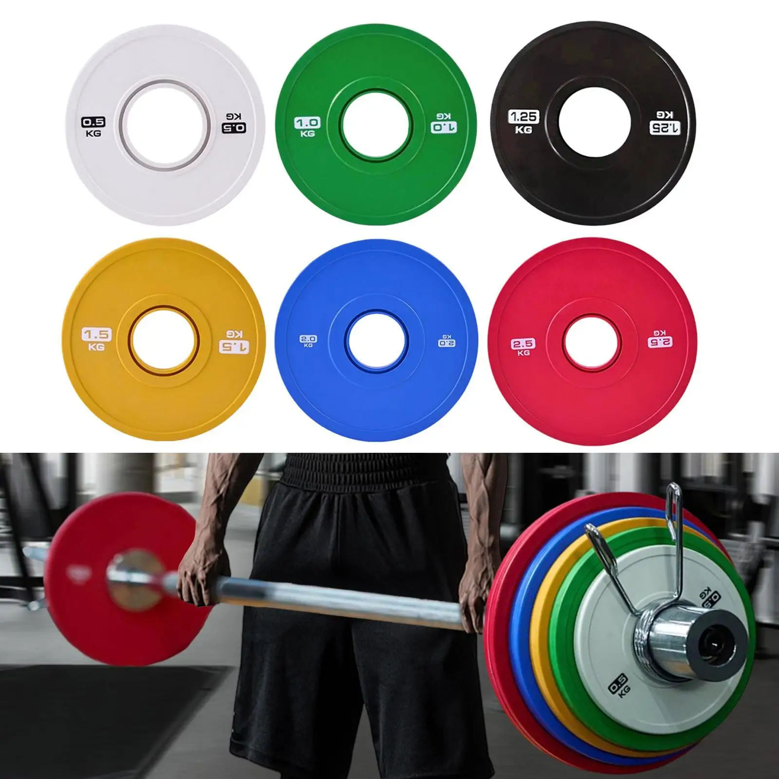 Dumbbell Weight Plate Grooved Rubber Steel for Fitness Machines Barbell Micro Plate for Professional Gym Use