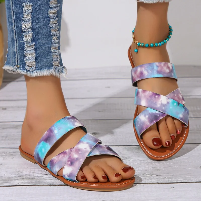 

Женские летние шлепанцы, сандалии с открытым носком, в стиле ретро