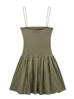 Willshela Women Fashion Solid Pleated Patchwork Backless Mini Dress Vintage Thin Straps Square Collar Female Chic Lady Dresses - Image 5