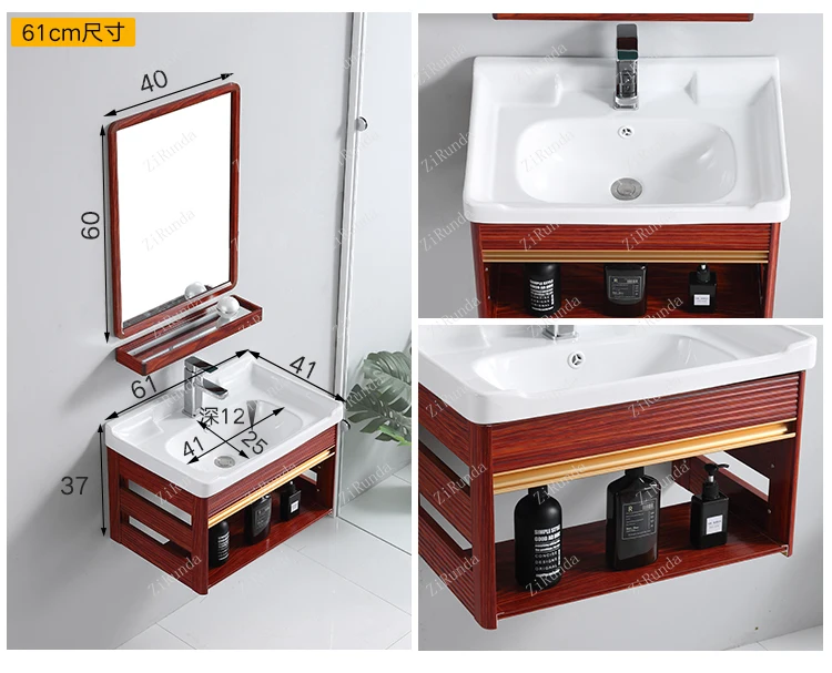 ~Wall-Mounted Wash Basin Cabinet Combination Bathroom the Flowerpot on the Balcony Ceramic Small Apartment Washbasin Single Basi