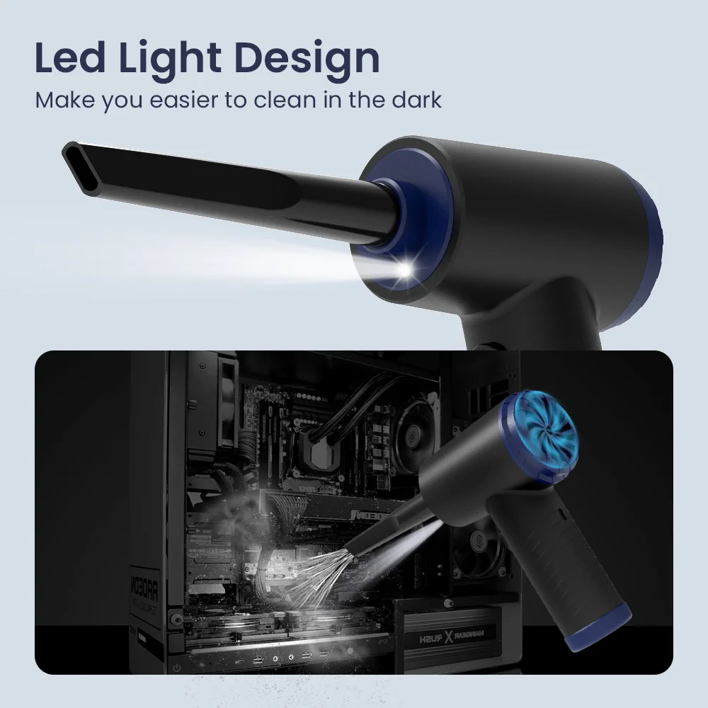 Compressor de ar Elétrico para Limpeza de pc Espanador de ar Portátil para Computador Teclado Portátil
