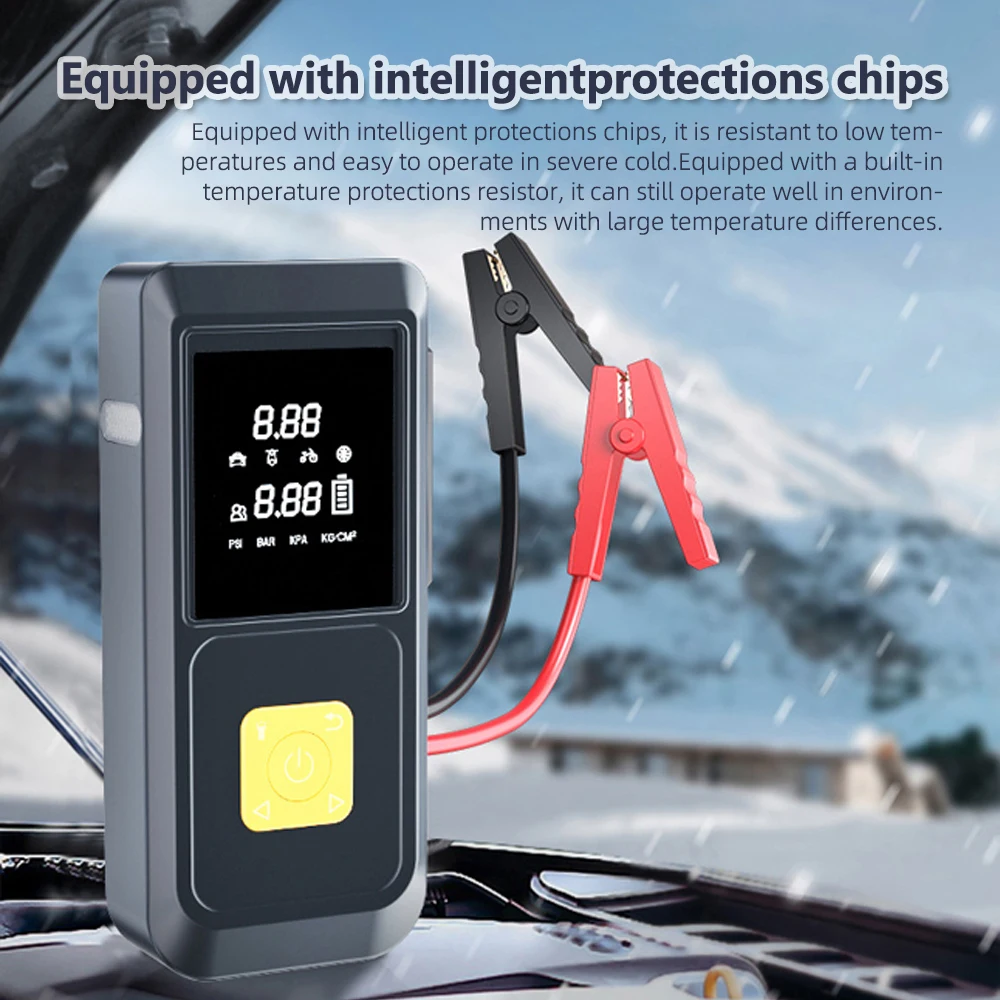 Car Tire Inflation Pump Car Jump Starter  Mobilephone Recharger Electric Motorcycle Car Battery Starter Auto Tyre Inflator 6