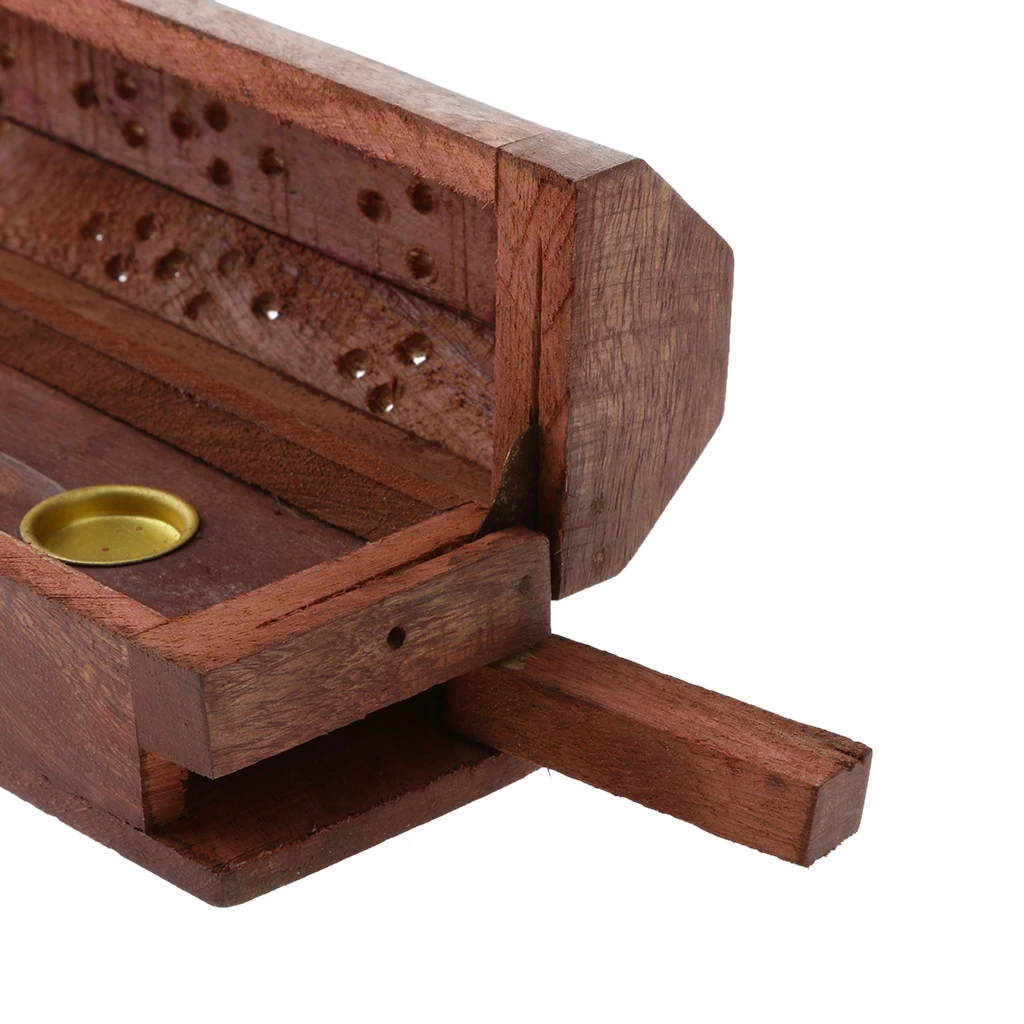 Ancient Wooden Incense Stick Holder Burning Joss Insence Box Insense Burner