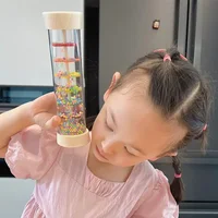 Montessori Baby Rain Stick Rainbow Hourglass Rain Music Rattle Baby Educational Toy Colorful Montessori Sensory Toys for Kids 2