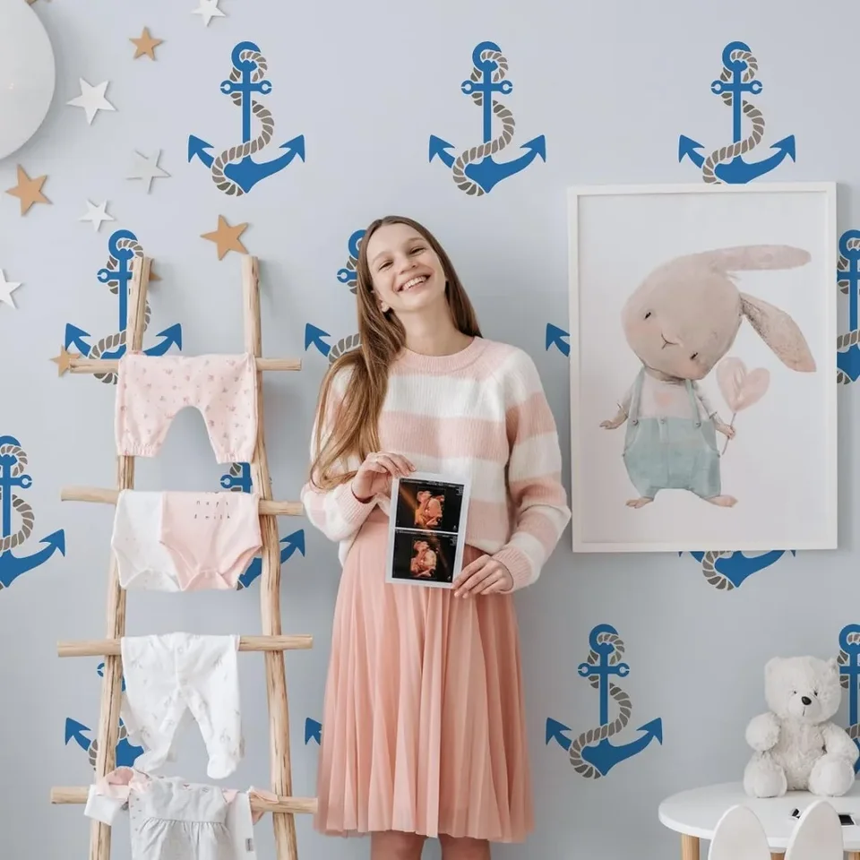 Stencil Faro Con Pennello - Motivo Nautico 30x30 Cm | Per Pareti E Legno - Foto 12