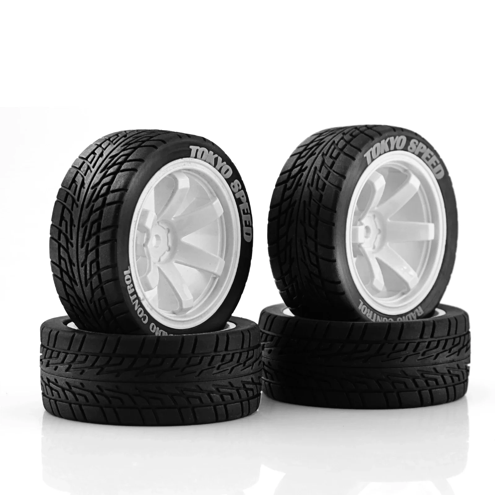4PCS-1-10-RC-Rally-Racing-Wheels-Tires-On-Road-Car-Rubber-Tyres-12mm ...