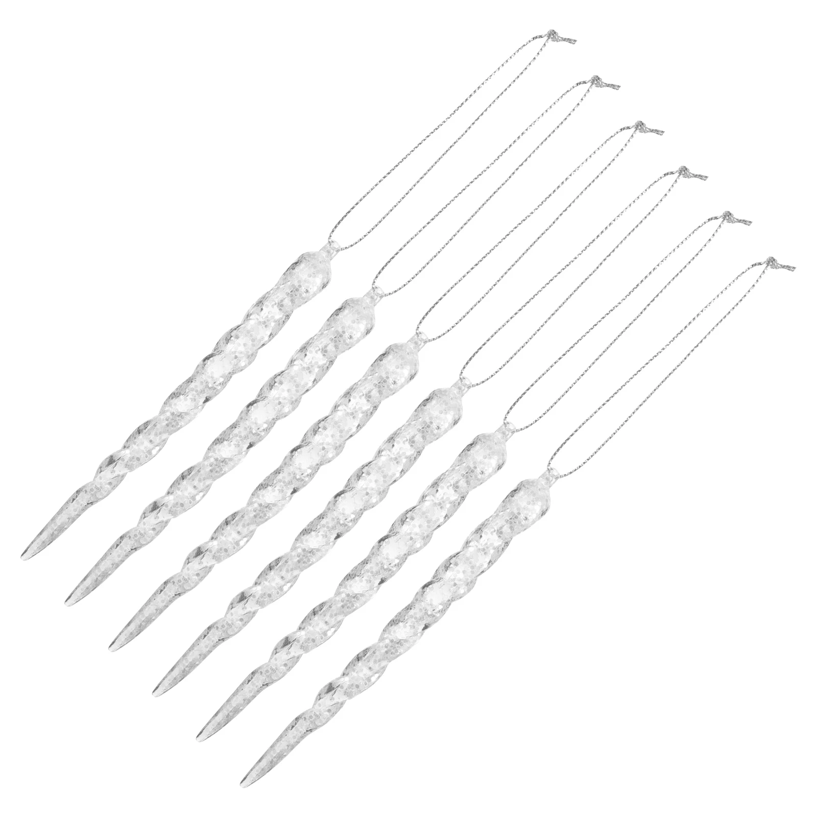

4 Pcs Glass Christmas Pendant Tree Decor Acrylic Snowflake Drop Pendants Xmas