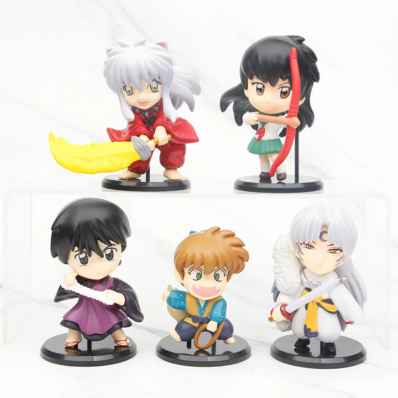 

5pcs/set Anime INUYASHA Cute Figure Model Toys 10cm