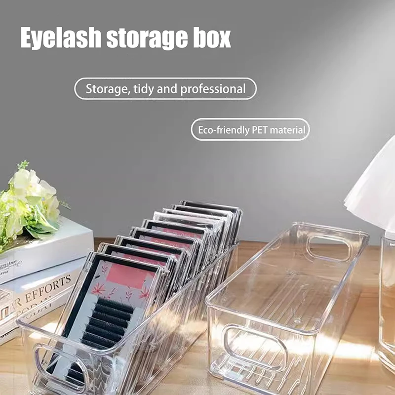 Transparent Eyelash Storage Box Makeup Organizer False Eyelashes Glue Pallet Holders Grafting Eyelashes Extension 4