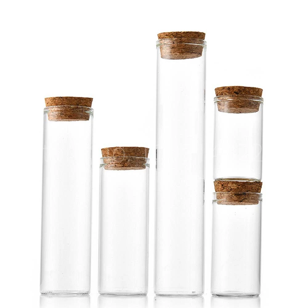10ml/15ml/20ml/30ml/40ml/50ml/55ml/60ml/80ml/100ml 코르크 마개 Dragees 항아리 병코르크가있는 작은 유리 테스트 튜브 20 개