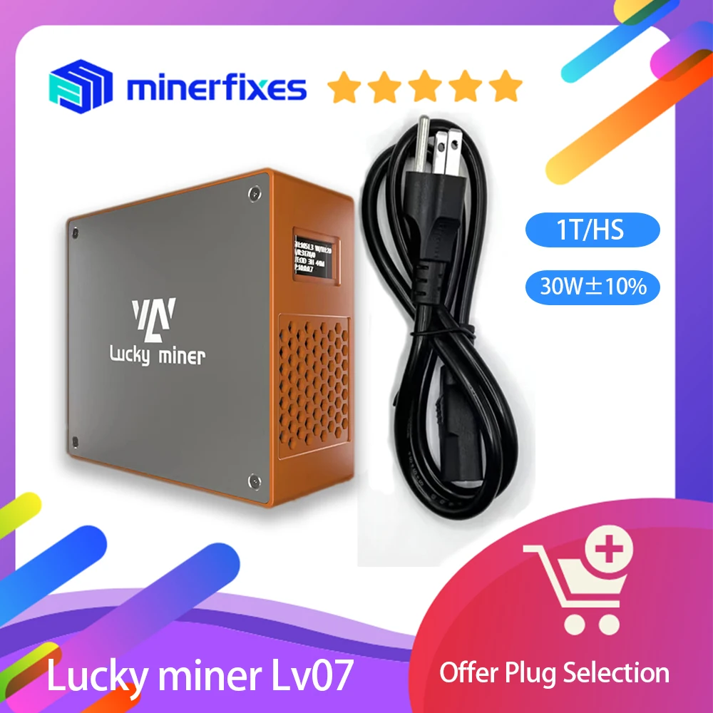 Minero Asic Lucky Miner Lv07 1th/s Minero Bitcoin Lucky Miner LV07 1 TH/s,  Consumo 30W, WiFi, SHA-256, Incluye Fuente Europea - Minería BTC, BCH, DGB Minero  Bitcoin 1th/s