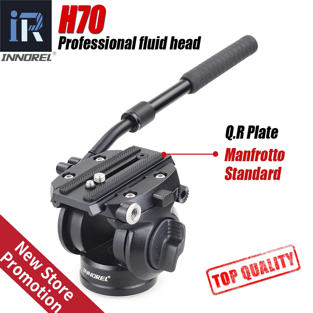INNOREL H70 Hydraulic Panoramic Camera Tripod Head Video Fluid Drag Pan Head for Canon Nikon Sony DSLR Camera Camcorder Shooting