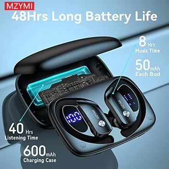 MZYMI Earhooks Bluetooth Headphones T16 Sport Earphones Hifi Stereo Sound Wireless Earbuds Over-Ear Headset Built-in Mic 3