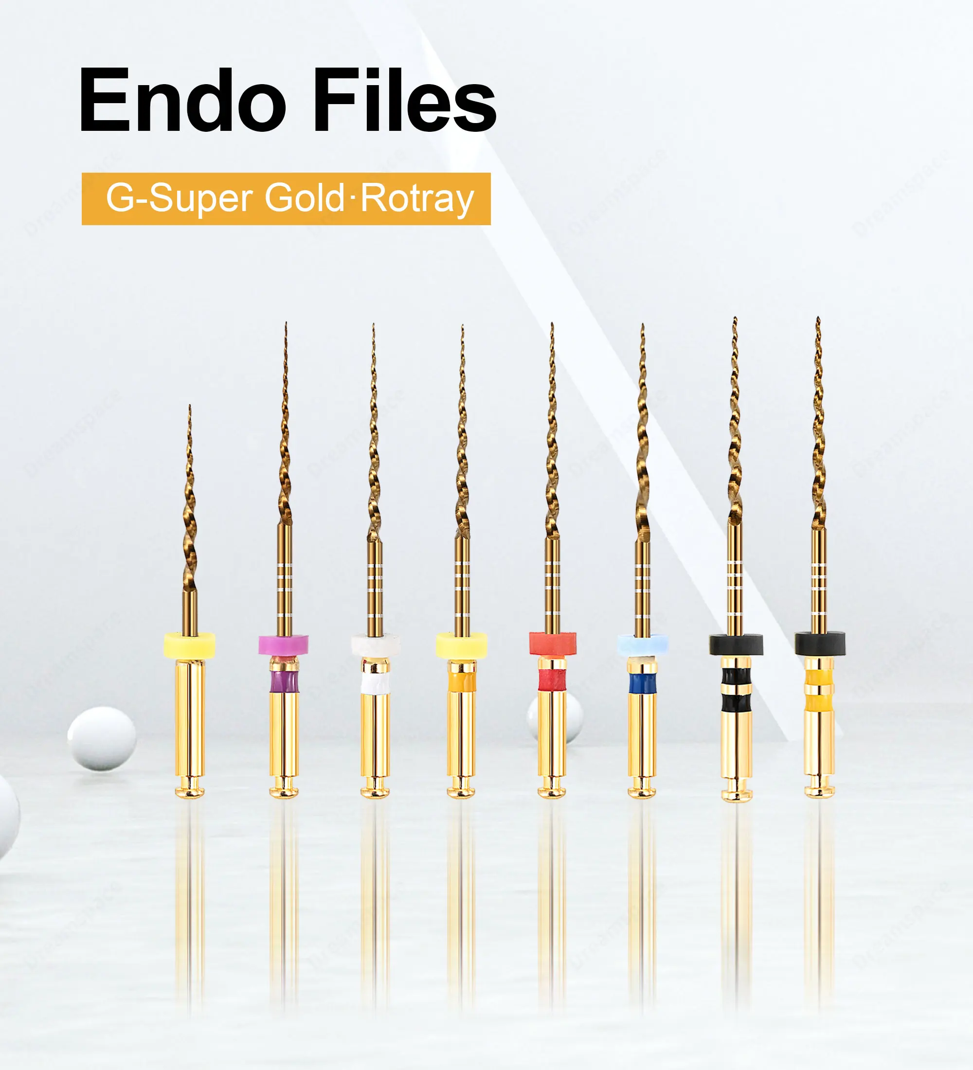 Limas Endodónticas Dentales Glin 19/21/25/31mm F3 F4 F5, Limas Flexibles Doradas con Activación por Calor, Limas Rotatorias para Conductos Radiculares, Limas Doradas
