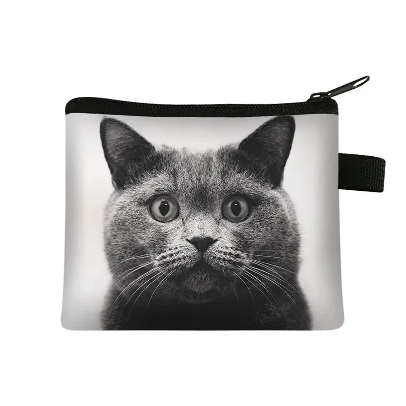 Coin Purse Cute Cat Print Coin Purses Mini Coin Wallet Bag Card Holder ID Credit Holder Pocket Women Girls Purse