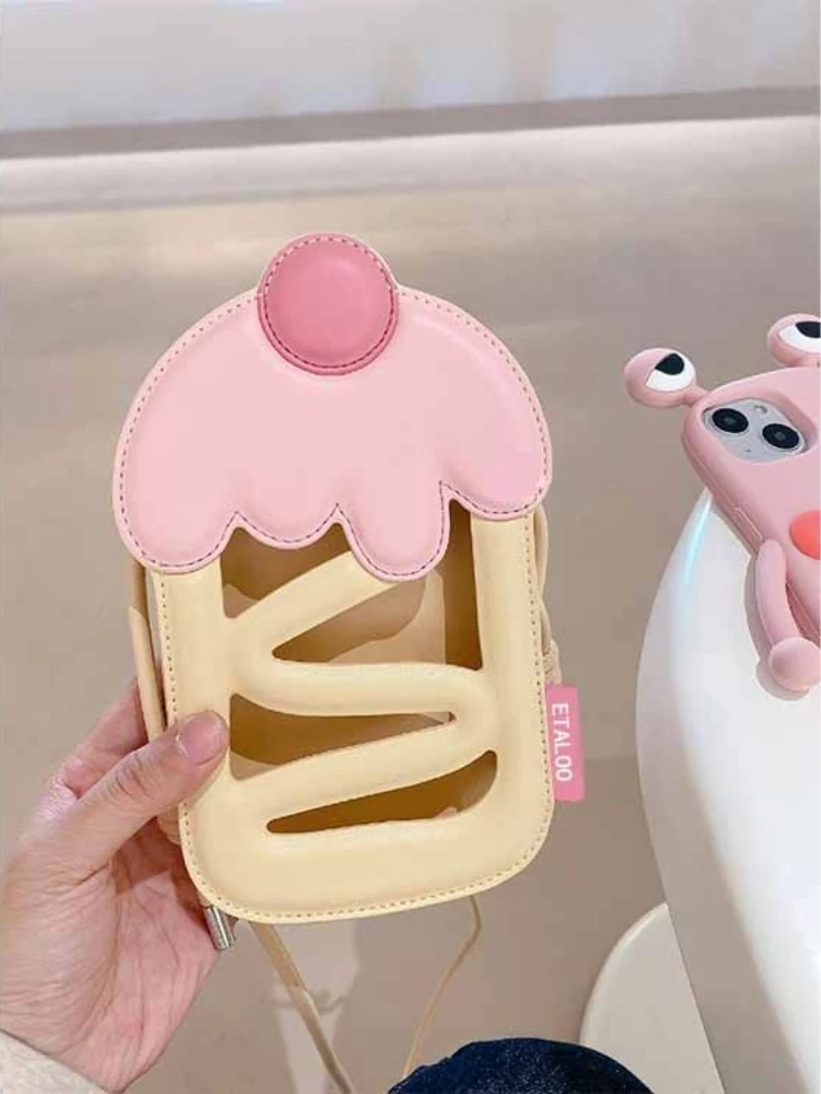 thumbnail image 1 of Mini monederos para teléfono para mujer, bolsos de mano de cuero PU con agujeros, asas redondas, bolsos cruzados portátiles, bolso de hombro bonito Y2k, 1 of 5