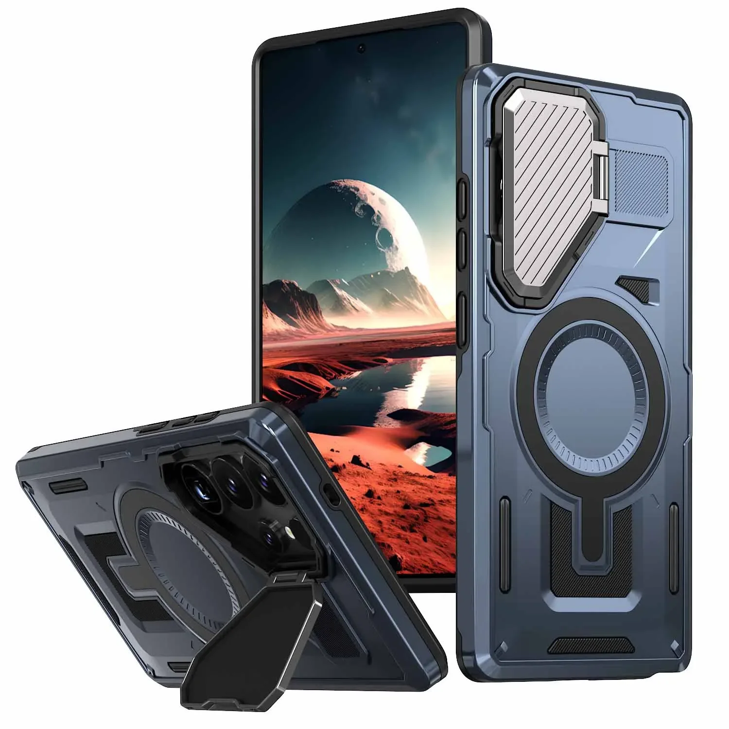 Magnetic Ring Stand Phone Case with 360-Degree Rotation and Enhanced Grip