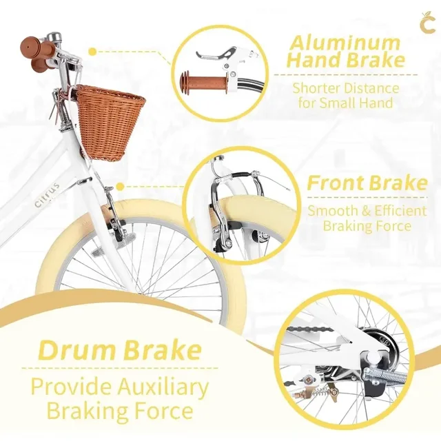 22514-b792c2.jpg Children's 12-20 Inch Vintage Style Bikes with Training Wheels, Basket, and Bell for Ages 2-12